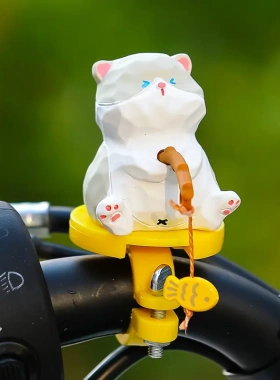 可爱小猫钓鱼电动电瓶车车装饰