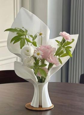 轻奢花瓶摆件客厅家居装饰布置高级感3D打印插花束送生日礼物新款