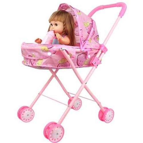 儿童益智玩具宝宝推车小女孩婴儿仿真过家家带洋娃娃套装生日礼物