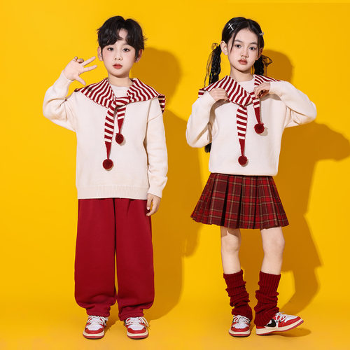 元旦儿童演出服小学生运动会幼儿园合唱班服套装诗歌朗诵表演服装 - 图1