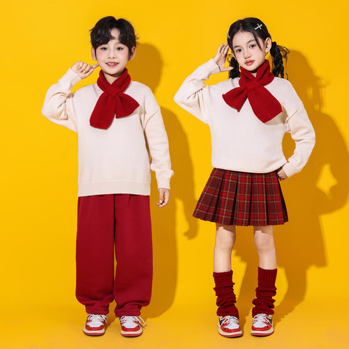 元旦儿童演出服小学生运动会幼儿园合唱班服套装诗歌朗诵表演服装 - 图0