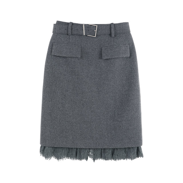 DENGDAHA Pictorial Madou Casual Style Spliced Lace Design Versatile Skirt YHBZW800185