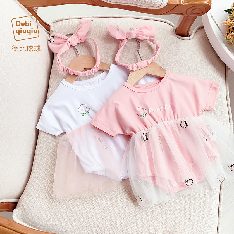 新生婴儿短袖夏季连体衣 德比球球连身衣/爬服/哈衣