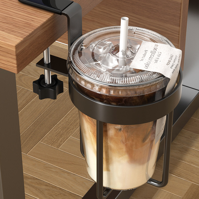 桌边水杯架办公室固定收纳茶杯水杯夹支架咖啡杯托书桌杯子置物架,淘宝优惠券,粉丝福利购,淘宝优惠卷