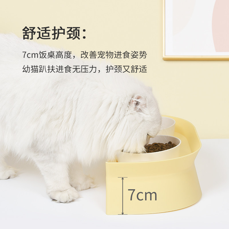 猫碗陶瓷猫食盆保护颈椎不易打翻狗盆狗碗喝水碗猫粮宠物猫咪饭碗
