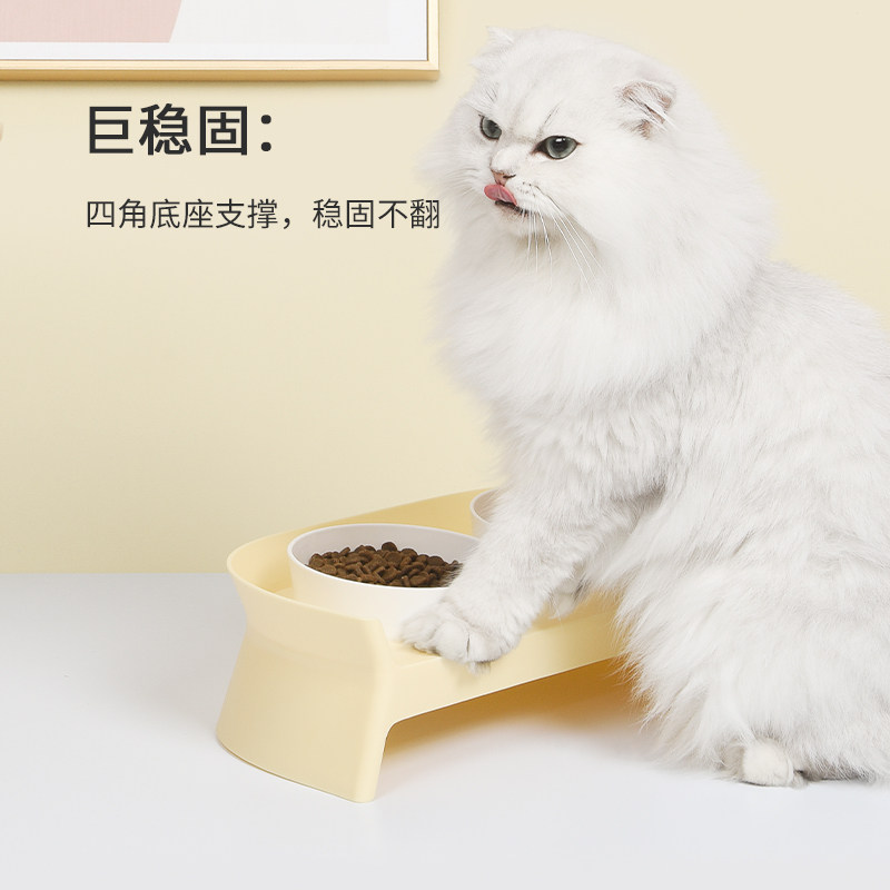 猫碗陶瓷猫食盆保护颈椎不易打翻狗盆狗碗喝水碗猫粮宠物猫咪饭碗