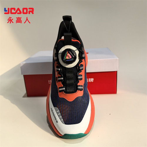 永高人2025夏季单网38-44男大童X55082透气软底防滑纽扣运动跑鞋 - 图0