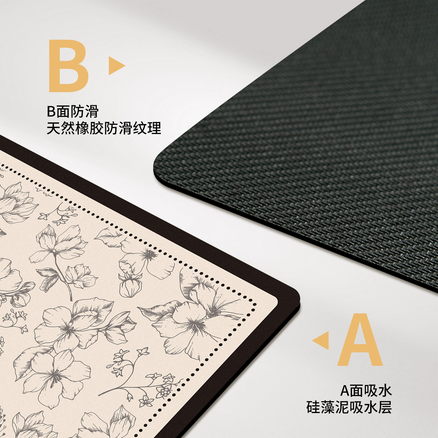 2025新款法式厨房沥水垫洗手池茶几台面硅藻泥吸水垫桌面隔热防烫,淘宝优惠券,粉丝福利购,淘宝优惠卷