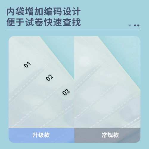 得力A3试卷收纳册学生分类册多层文件夹资料册透明小学生考试资料整理大容量装试卷插页卷子 - 图2