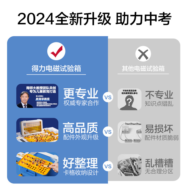 得力物理全套实验器材初中电学实验箱初二电路科学八九年级初三中考物理电磁学套装光力学人教版中学考试升学