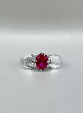 星空穹顶红宝钻戒胖嘟嘟白水晶