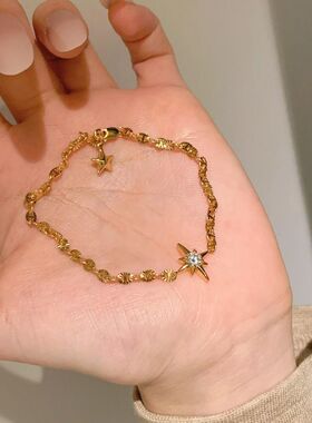 法式复古高级八芒星手链小众设计感时尚气质精致轻奢个性百搭手饰