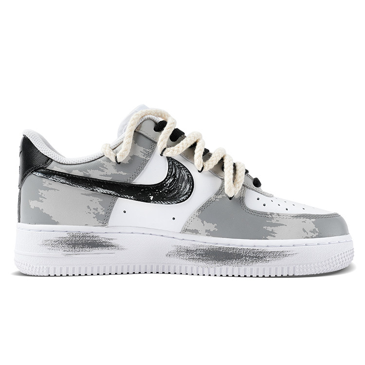 耐克Nike Air Force 1 AF1空军一号黑白拼搭休闲板鞋男女鞋定制鞋,淘宝优惠券,粉丝福利购,淘宝优惠卷
