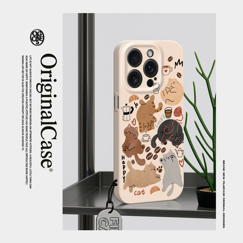 桔子猫适用苹果16promax菲林软壳手机壳iphone16plus高级感15pro壳14可爱猫咪13promax防摔全包12女11壳高级 - 图1