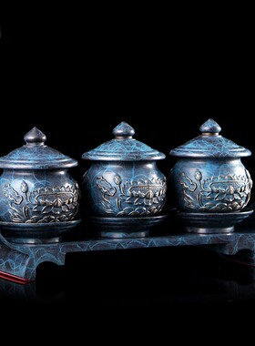 热销秦歌纯铜浮雕供盘供佛套装佛具用品大全香炉花瓶供杯供灯家用