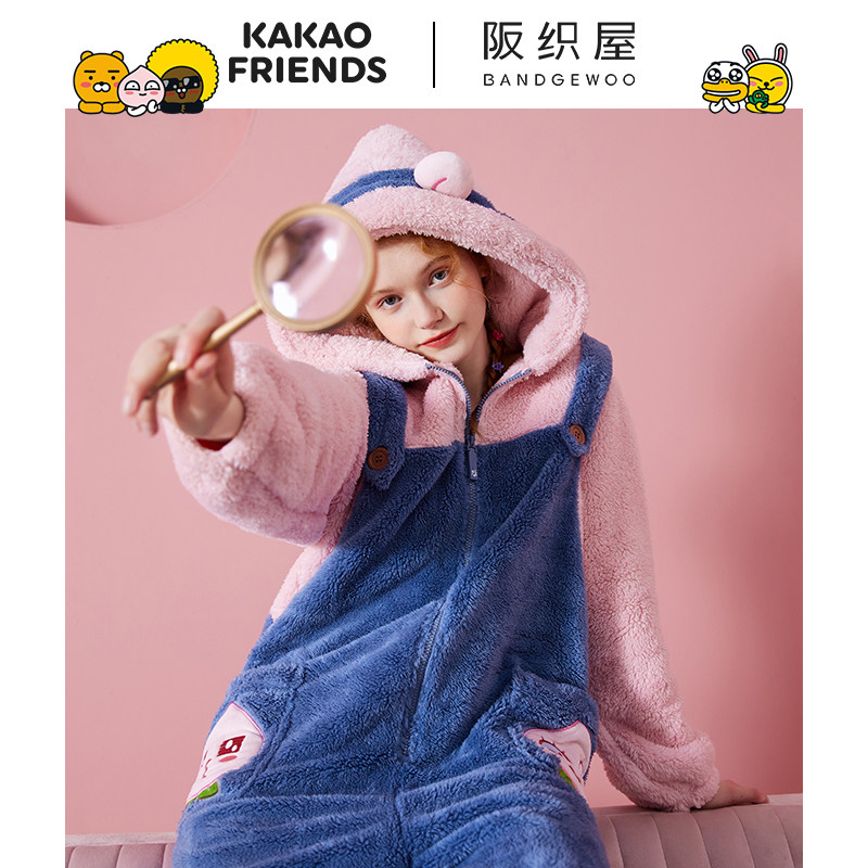 阪织屋kakaofriends联名连体冬睡衣 阪织屋outlets店睡衣/家居服套装