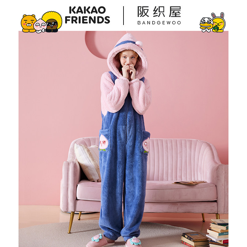 阪织屋kakaofriends联名连体冬睡衣 阪织屋outlets店睡衣/家居服套装