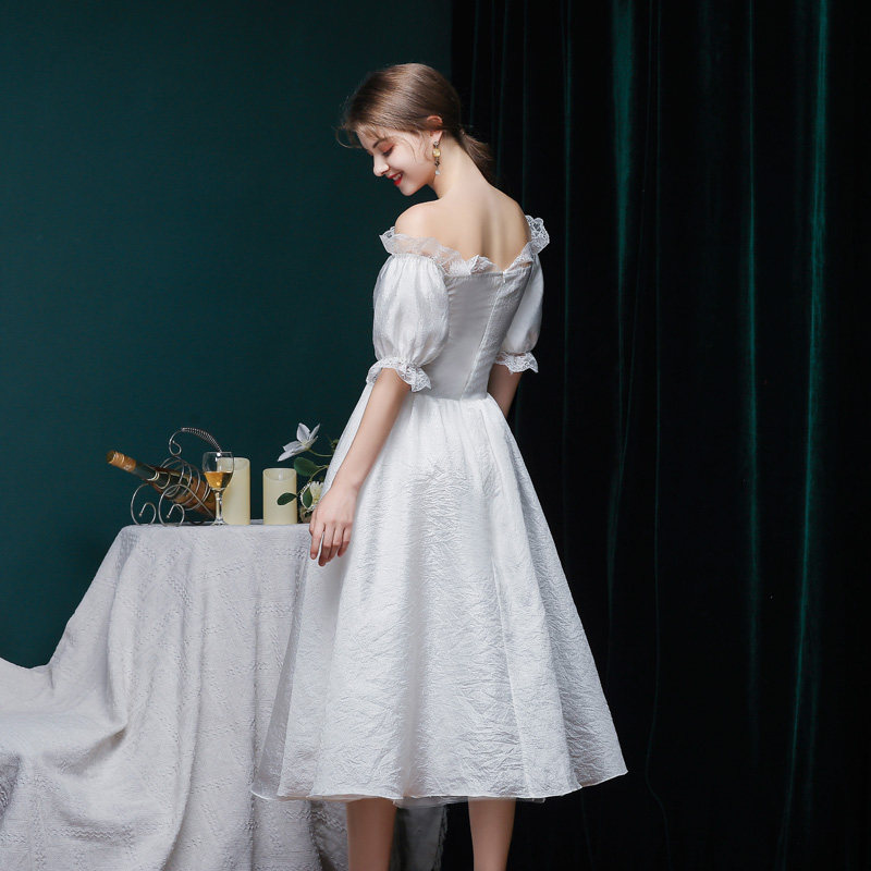 2020新款轻少女泡泡袖小生日秋婚纱 alalei礼服/晚装