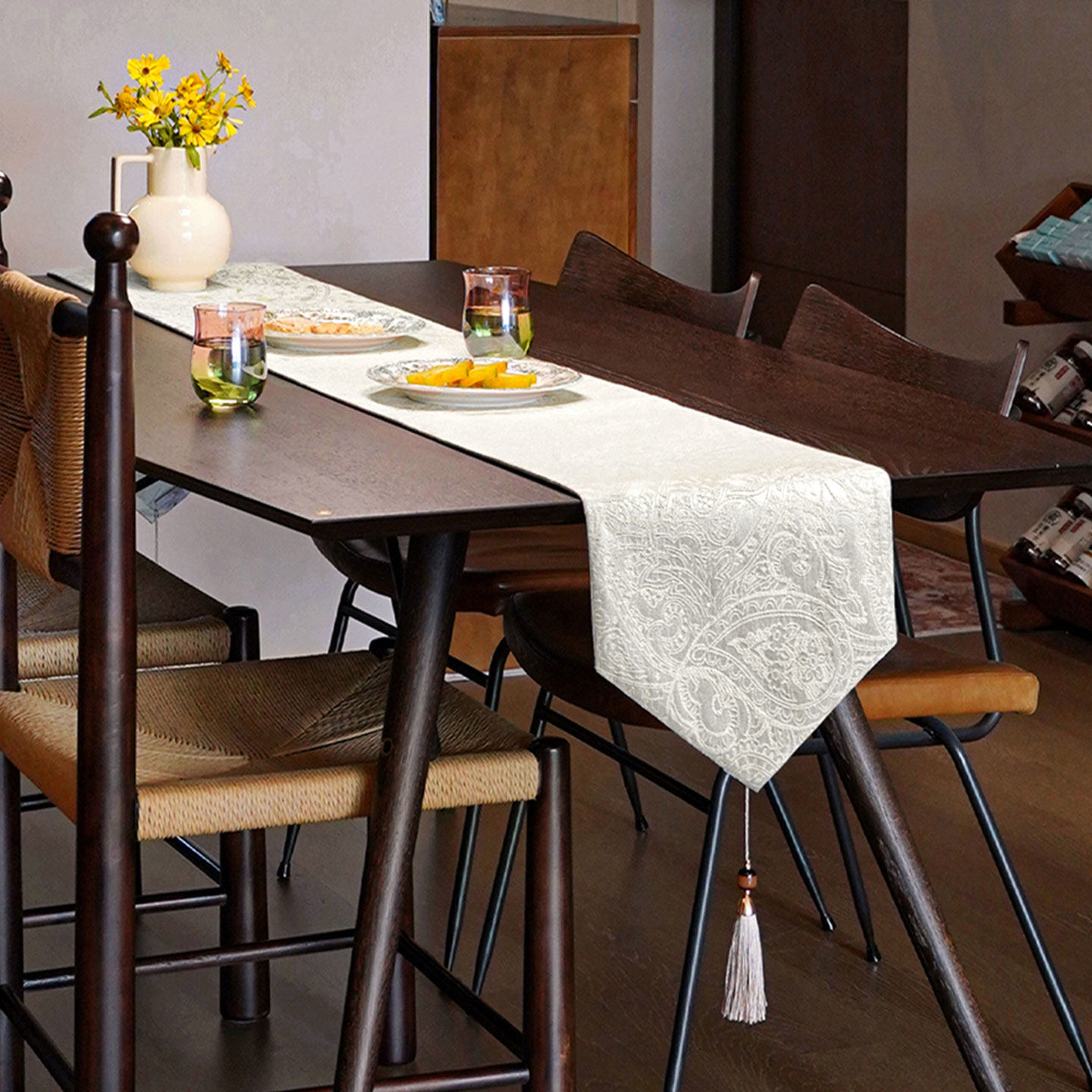 HARTING复古中式餐桌桌旗轻奢高端提花防水长条电视柜盖布台布,淘宝优惠券,粉丝福利购,淘宝优惠卷