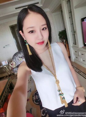 新款 DNQUEEN同款孔雀绿宝石水钻名媛流苏耳环女气质长款耳环