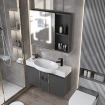 New 2023 Small Family Type Space Aluminum Bath Cabinet Toilet Narrow Side Washbasin Cabinet Combined ceramic washstand