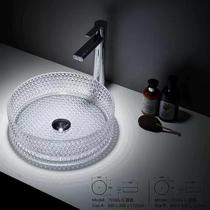 New 2023 round glass bathroom washbasin tempered glass washbasin ktv glass washbasin