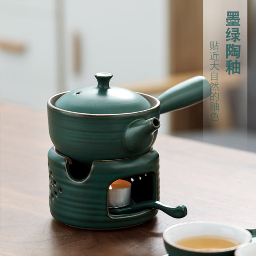 陶瓷温茶炉茶壶茶具套装家用中式功夫茶具侧把壶蜡烛温茶器暖茶炉 - 图0