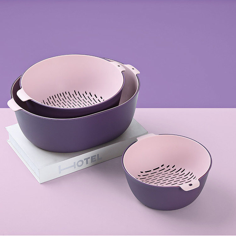 3件套双层沥水篮厨房洗菜神器淘米篮水果盆水果盘收纳篮洗菜盆,淘宝优惠券,粉丝福利购,淘宝优惠卷