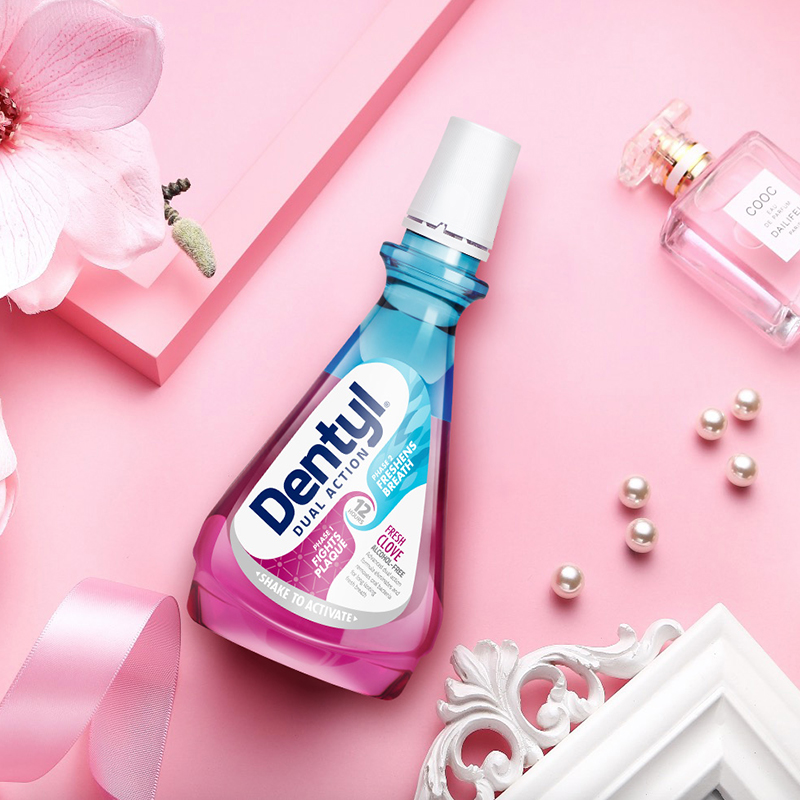 dentylactive旗舰店英国dentyl 邓特艾克漱口水护齿抗菌杀菌除口臭冰爽樱桃500ml2