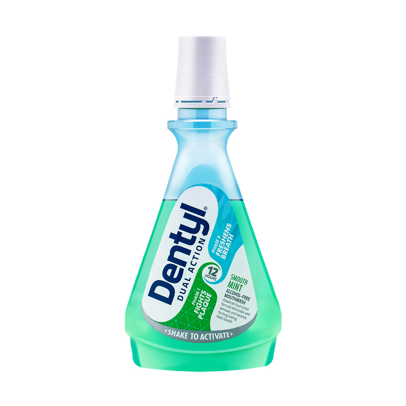 dentylactive旗舰店Denty邓特艾克精油漱口水去牙结石口臭便捷杀菌温和薄荷250ml3