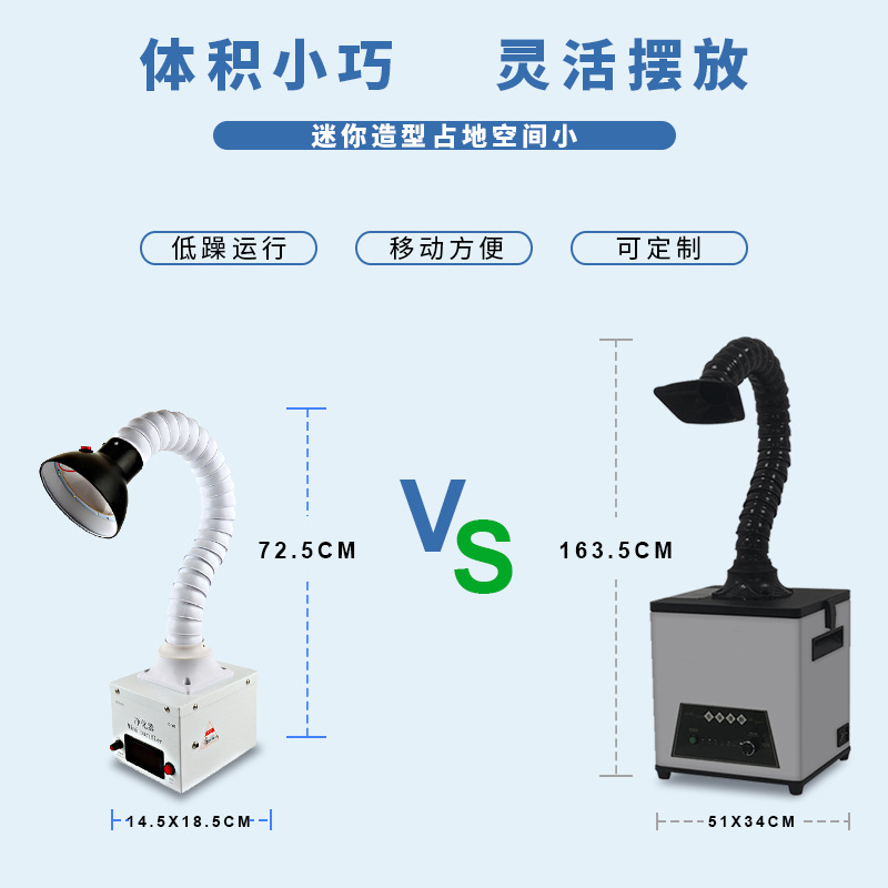 深南迷你烟雾净化器带照明灯排烟机激光维修焊锡空气过滤吸烟仪 - 图0