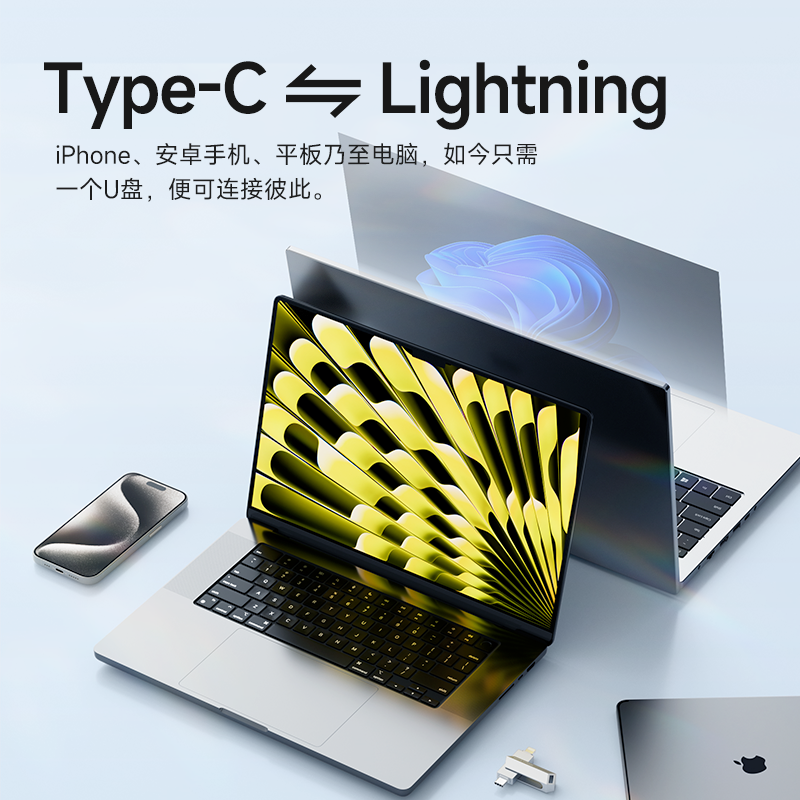 移速苹果手机U盘128g高速Typec双接口电脑两用外接iPhone扩容256 - 图0