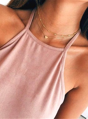 Fashion Necklace Moon Crescent Pendant Short Clavicle Chain