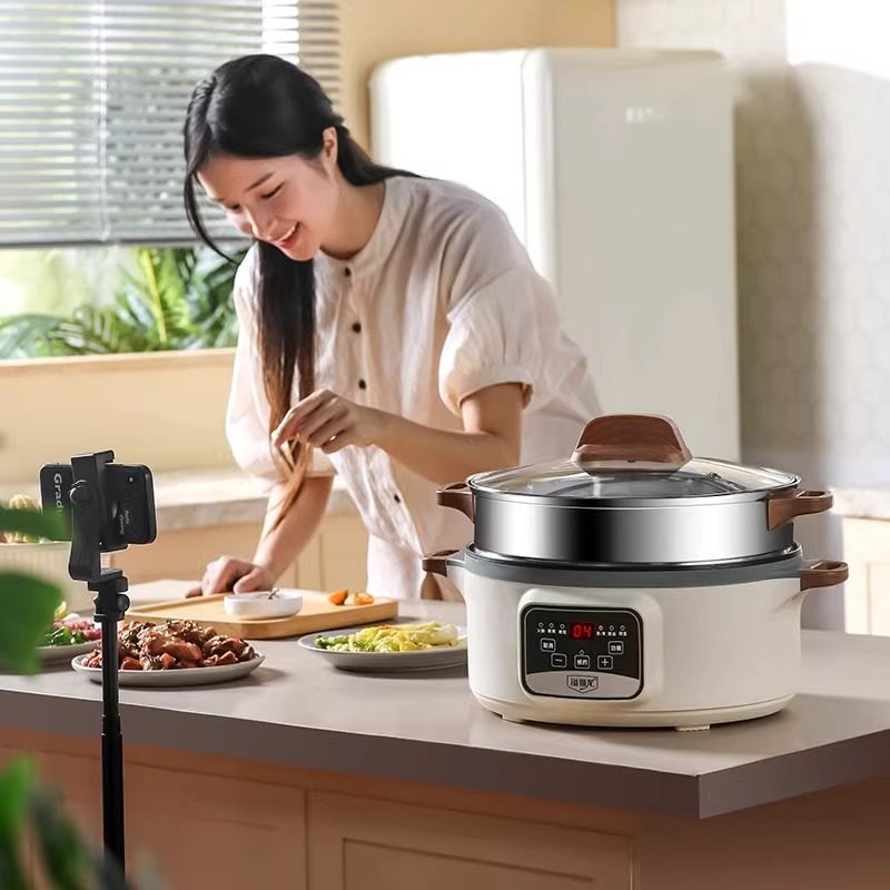 电煮锅宿舍学生锅家用小电锅多功能电炒菜炒锅一体煮面锅电热火锅,淘宝优惠券,粉丝福利购,淘宝优惠卷