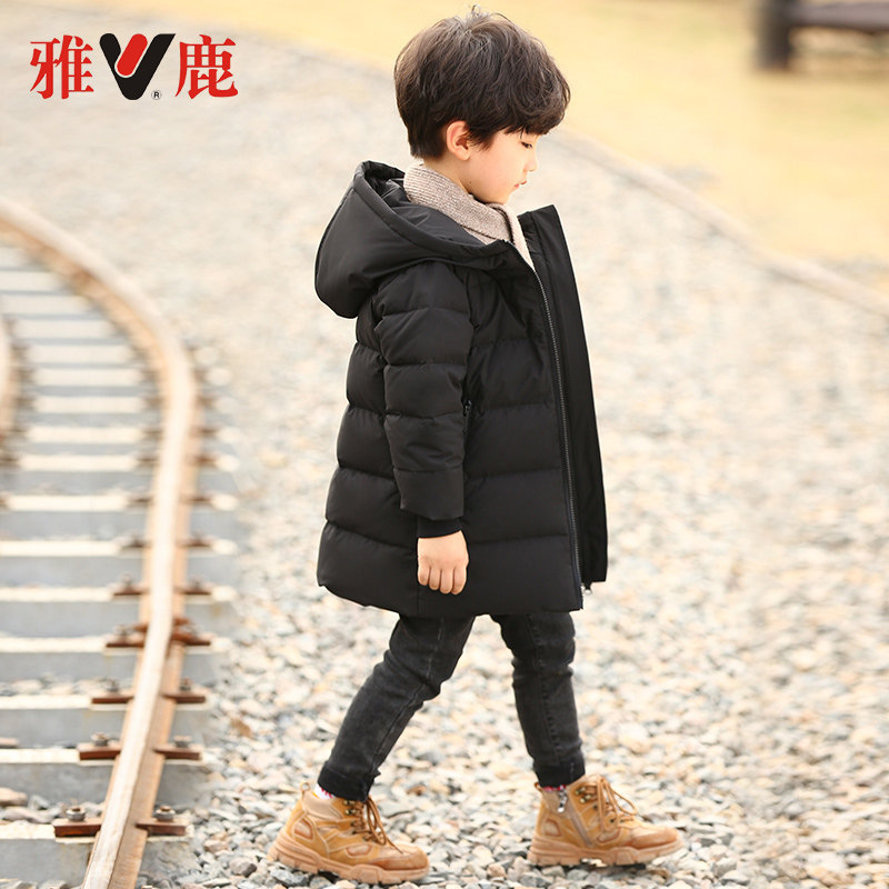 雅鹿反季儿童男童中长款加厚羽绒服 雅鹿聚优品羽绒服