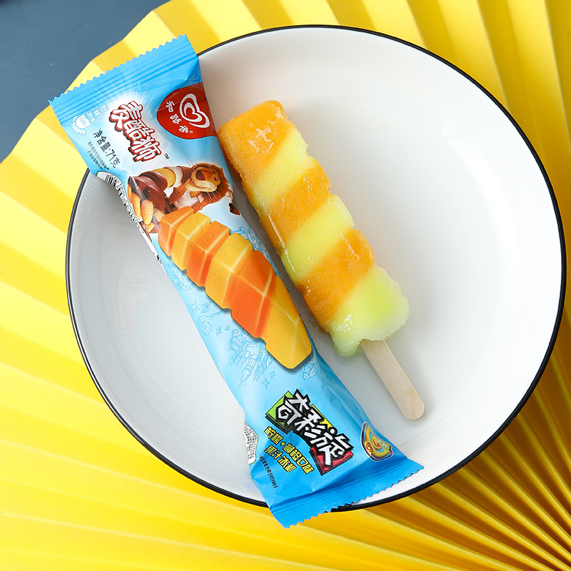 【5支】和路雪冷饮麦酷狮雪糕奇彩旋冰激凌柠檬柳橙水果味冰淇淋 - 图2