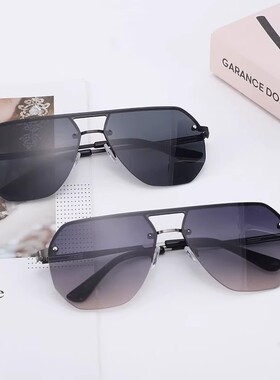 2026新款商务太阳镜男士大脸显瘦半框开车驾驶专用墨镜防紫外线潮