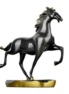 纯铜铜马领导办公室马到成功摆件客厅酒柜轻奢装饰品乔迁新居礼品