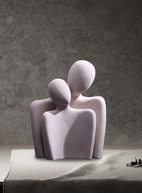 创意抽象人物摆件电视柜酒柜玄关情侣拥抱简约艺术装饰品结婚礼物