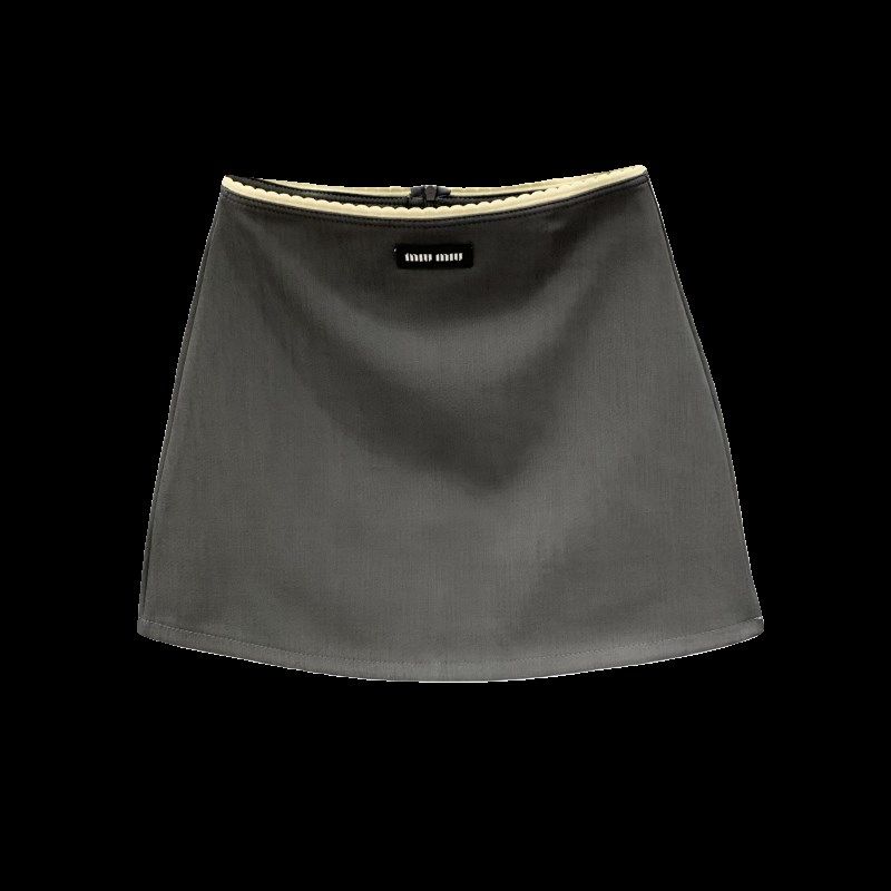 灰色西装半身裙女2024夏季新款花边高腰显瘦百搭a字休闲包臀短裙,淘宝优惠券,粉丝福利购,淘宝优惠卷