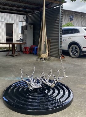 酒店摆件玻璃钢雕塑售楼处大型落地不锈钢定做大堂装饰品定制厂家