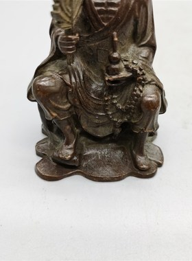 纯铜活佛济公摆件济公菩萨降龙罗汉李修缘家居供奉客厅装饰品