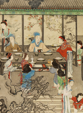 姚文瀚岁朝欢庆图古代人物过年画新中式装饰画走廊过道挂画中国风