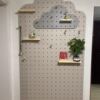 Customized solid wood hole board entry entrance r wall wooden shelves children's room wall entrance kitchen storage