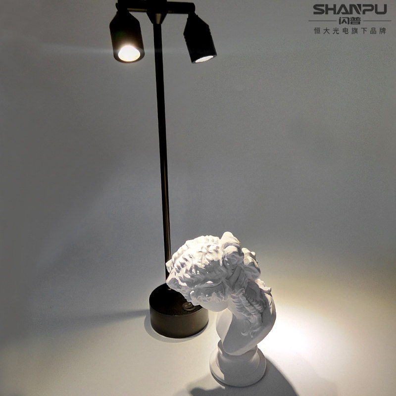 充电式双头射灯立杆桌面珠宝柜台展会首饰无线模型模型小款LED灯,淘宝优惠券,粉丝福利购,淘宝优惠卷