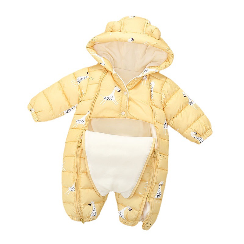 巴拉巴柆新款婴儿连体衣哈衣外出服宝宝棉爬服新生儿包被加绒加厚 - 图3