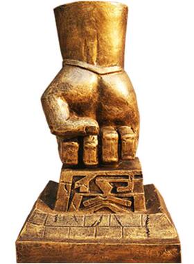 廉政法治文化主题雕塑定制玻璃钢法槌铜雕天平清廉人物小品摆件