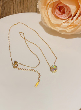 轻奢小众蓝色锆石梦幻星空项链ins潮网红同款百搭气质钛钢锁骨链