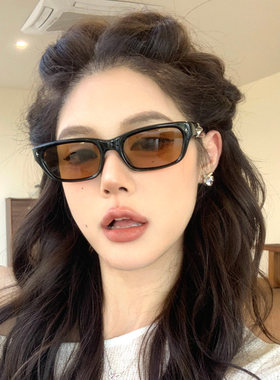 复古方框茶色时髦拍照凹造型墨镜