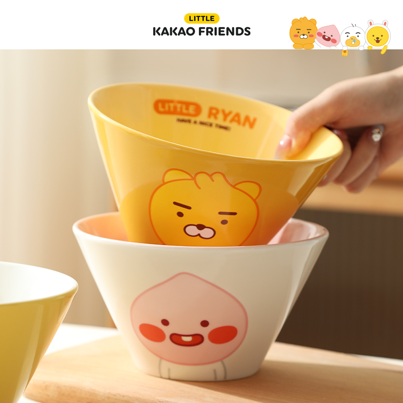 KAKAO FRIENDS拉面碗家用陶瓷水果沙拉斗笠碗大号高颜值专用汤碗 - 图0